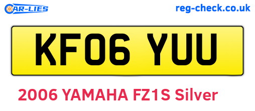 KF06YUU are the vehicle registration plates.