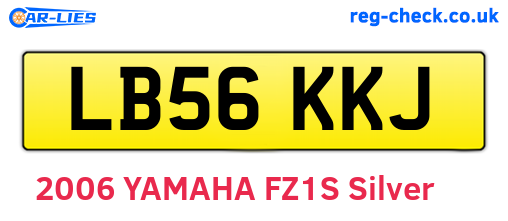 LB56KKJ are the vehicle registration plates.
