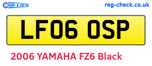 LF06OSP are the vehicle registration plates.