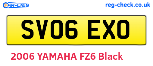 SV06EXO are the vehicle registration plates.