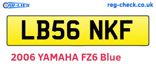 LB56NKF are the vehicle registration plates.