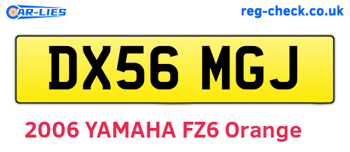 DX56MGJ are the vehicle registration plates.