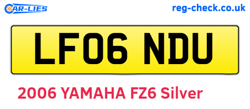 LF06NDU are the vehicle registration plates.