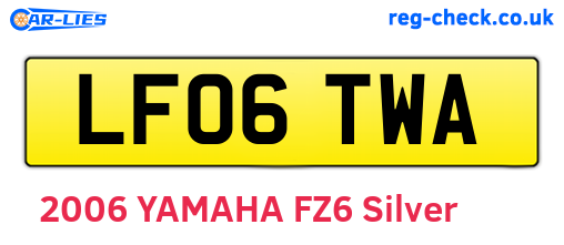 LF06TWA are the vehicle registration plates.
