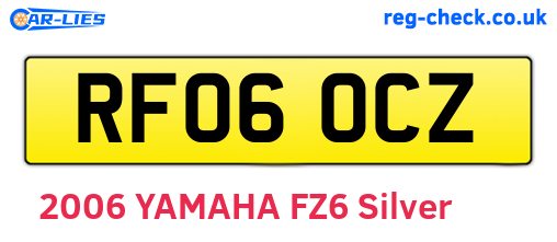 RF06OCZ are the vehicle registration plates.