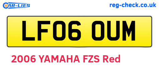 LF06OUM are the vehicle registration plates.