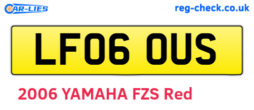 LF06OUS are the vehicle registration plates.