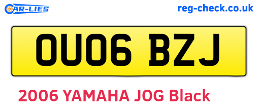 OU06BZJ are the vehicle registration plates.