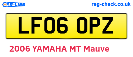 LF06OPZ are the vehicle registration plates.