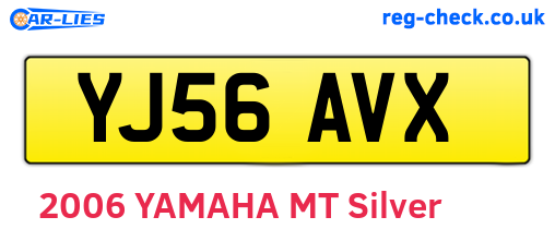 YJ56AVX are the vehicle registration plates.