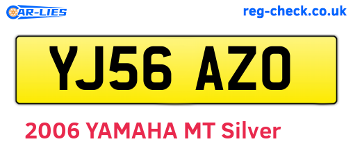 YJ56AZO are the vehicle registration plates.