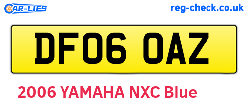 DF06OAZ are the vehicle registration plates.