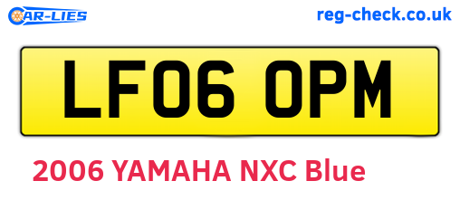 LF06OPM are the vehicle registration plates.