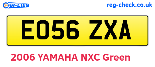 EO56ZXA are the vehicle registration plates.