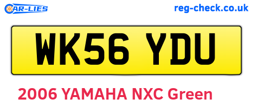 WK56YDU are the vehicle registration plates.