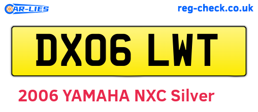 DX06LWT are the vehicle registration plates.