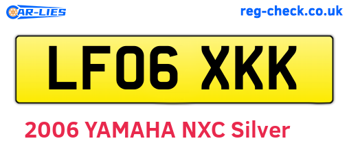 LF06XKK are the vehicle registration plates.