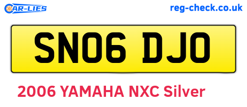 SN06DJO are the vehicle registration plates.