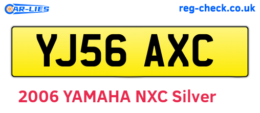 YJ56AXC are the vehicle registration plates.