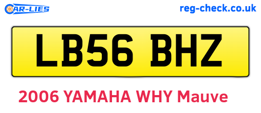 LB56BHZ are the vehicle registration plates.