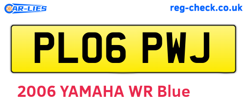 PL06PWJ are the vehicle registration plates.