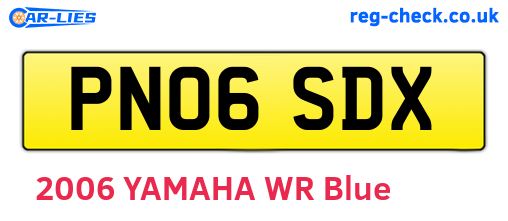PN06SDX are the vehicle registration plates.