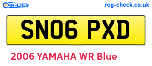 SN06PXD are the vehicle registration plates.