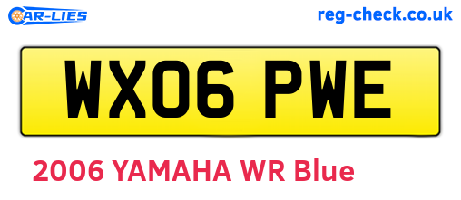 WX06PWE are the vehicle registration plates.