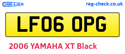 LF06OPG are the vehicle registration plates.