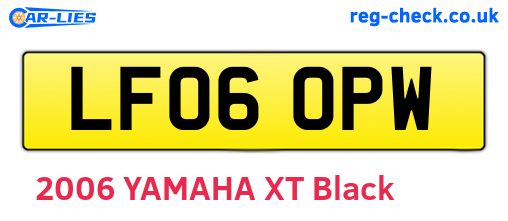 LF06OPW are the vehicle registration plates.