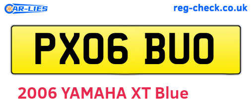 PX06BUO are the vehicle registration plates.