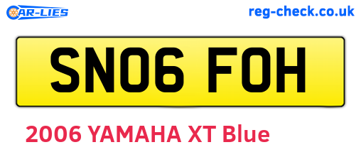 SN06FOH are the vehicle registration plates.