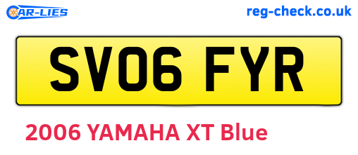 SV06FYR are the vehicle registration plates.