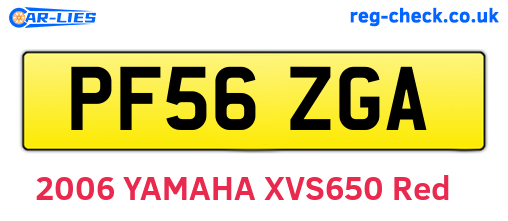 PF56ZGA are the vehicle registration plates.