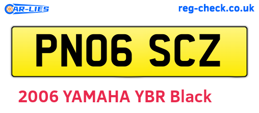 PN06SCZ are the vehicle registration plates.