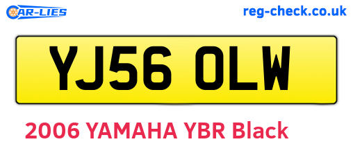 YJ56OLW are the vehicle registration plates.