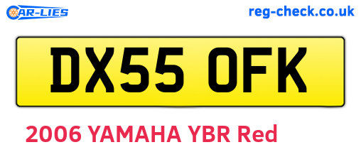 DX55OFK are the vehicle registration plates.