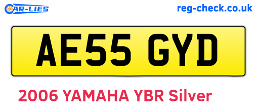 AE55GYD are the vehicle registration plates.