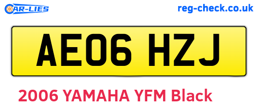 AE06HZJ are the vehicle registration plates.