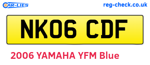 NK06CDF are the vehicle registration plates.