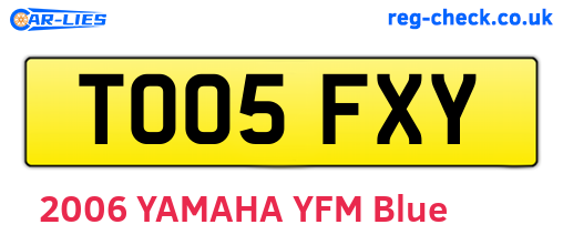 TO05FXY are the vehicle registration plates.