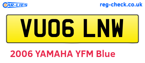 VU06LNW are the vehicle registration plates.