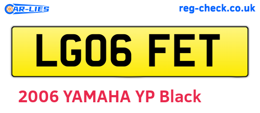 LG06FET are the vehicle registration plates.