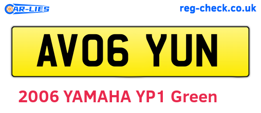 AV06YUN are the vehicle registration plates.