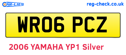 WR06PCZ are the vehicle registration plates.