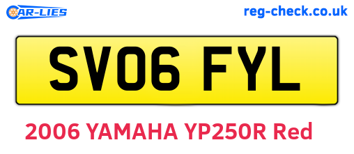 SV06FYL are the vehicle registration plates.