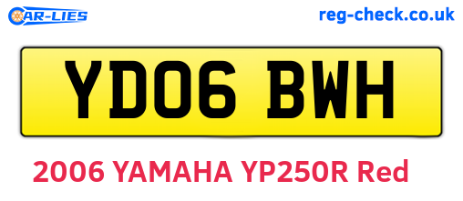 YD06BWH are the vehicle registration plates.