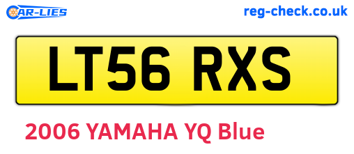 LT56RXS are the vehicle registration plates.