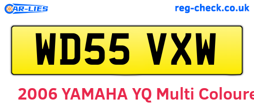 WD55VXW are the vehicle registration plates.