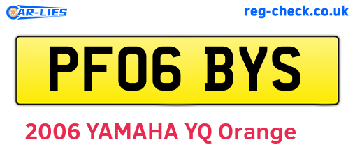 PF06BYS are the vehicle registration plates.